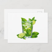 Carte Postale mojito illustration (Devant / Derrière)