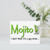 Carte Postale Mojito : Pas Une Boisson Gay... ? (Debout devant)