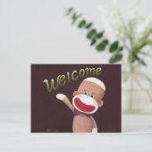 Carte postale Mokey Welcome Sock (Debout devant)