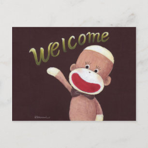 Carte postale Mokey Welcome Sock