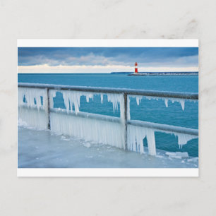 Carte Postale Mole à Warnemuende (Allemagne) en hiver