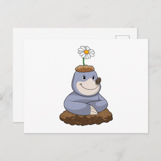 Carte Postale Mole avec Fleur marguerite (Devant / Derrière)