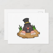 Carte Postale Mole avec Molehill et Casquette (Devant / Derrière)