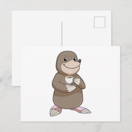 Carte Postale Mole avec Tasse de Café (Devant / Derrière)