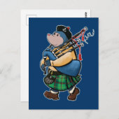 Carte Postale Mole écossaise De Kintyre Marche Avec Des Bagpipes (Devant / Derrière)