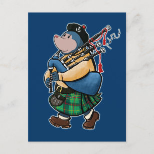 Carte Postale Mole écossaise De Kintyre Marche Avec Des Bagpipes
