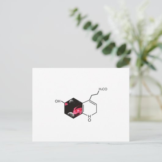 Carte Postale molécule chimique avec vue spatiale (Debout devant)