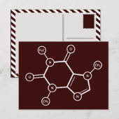 Carte Postale molécule de café (couleur personnalisable) (Devant / Derrière)