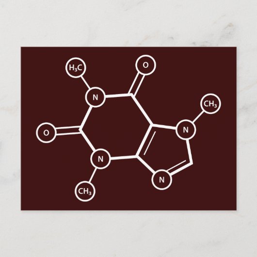 Carte Postale molécule de café (couleur personnalisable) (Devant)