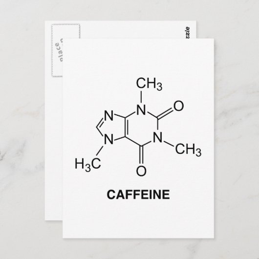 Carte Postale Molécule de caféine (Devant / Derrière)