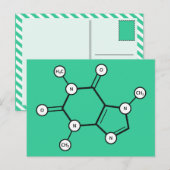 Carte Postale molécule de caféine (Devant / Derrière)