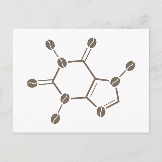 Carte Postale molécule de fèves de caféine (Devant)