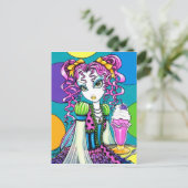 Carte postale "Molly" Cute Rainbow Soda Shop Fairy (Debout devant)