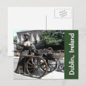 Carte Postale Molly Malone et Wheelbarrow Statue Irlande Card (Devant / Derrière)