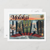 Carte Postale Molokai, Hawaï - Grandes scènes de lettres (Devant / Derrière)