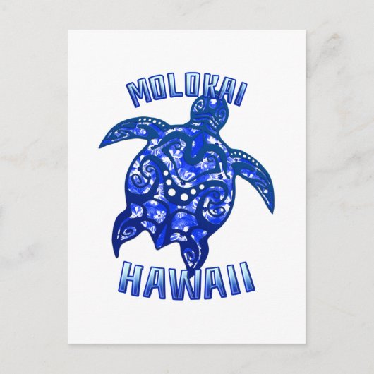 Carte Postale Molokai Hawaï Vacances Tribal Tortue (Devant)