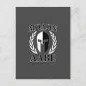 Carte Postale Molon Labe Laurels en Masque Spartiate Noir & Blan (Devant)