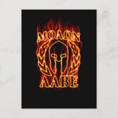 Carte Postale Molon Labe Laurels guerrier spartiate en feu (Devant)