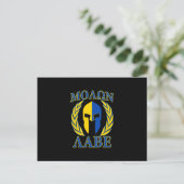 Carte Postale Molon Labe Spartan Armor Laurels Bleu jaune (Debout devant)