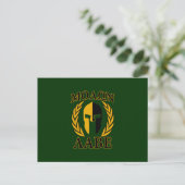 Carte Postale Molon Labe Spartan Mask Laurels sur Green (Debout devant)
