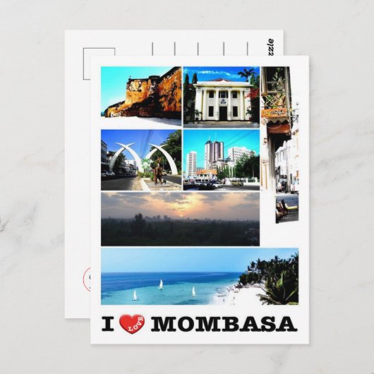 Carte Postale Mombasa - Kenya - J'aime - (Devant / Derrière)