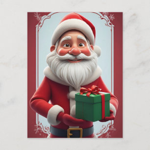 Carte Postale 🎄 Moment de cadeau festif de Noël du Père Noël ❄️