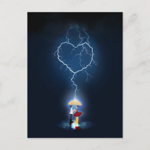 Carte Postale Moment romantique "Lovestruck" sous un parapluie