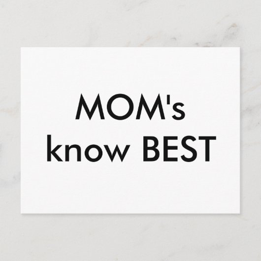 Carte Postale MOM's know BEST (Devant)