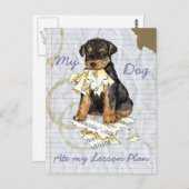 Carte Postale Mon Airedale A Mangé Mon Plan De Leçon (Devant / Derrière)