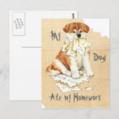 Carte Postale Mon Akita A Mangé Ma Maison (Devant / Derrière)