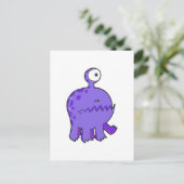Carte Postale mon animal de compagnie cyclops monster violet (Debout devant)