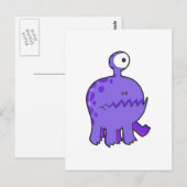 Carte Postale mon animal de compagnie cyclops monster violet (Devant / Derrière)