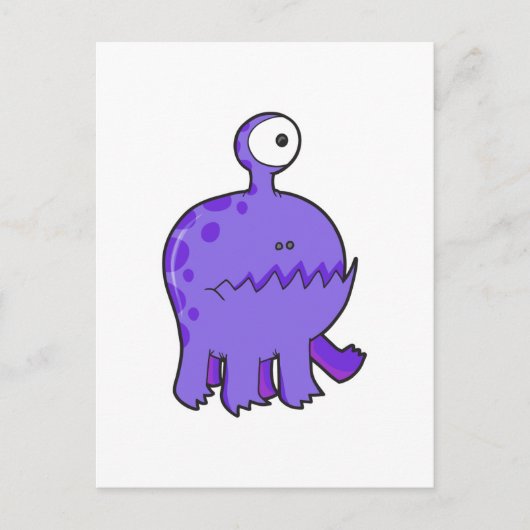Carte Postale mon animal de compagnie cyclops monster violet (Devant)