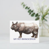 CARTE POSTALE MON ANIMAL RHINOCEROS (Debout devant)
