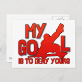 Carte Postale Mon but, gardien de hockey (Devant / Derrière)