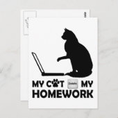 Carte Postale Mon chat a supprimé mes devoirs (Devant / Derrière)