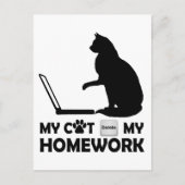 Carte Postale Mon chat a supprimé mes devoirs (Devant)
