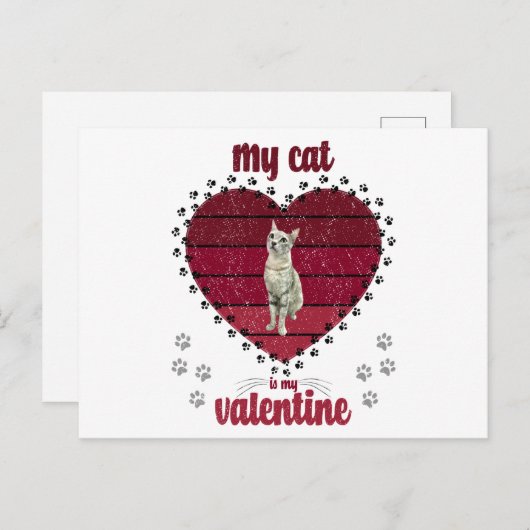 Carte Postale Mon Chat Est Ma Saint Valentin (Devant / Derrière)