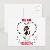 Carte Postale Mon chat est mon Valentin | La Saint-Valentin pour (Devant / Derrière)