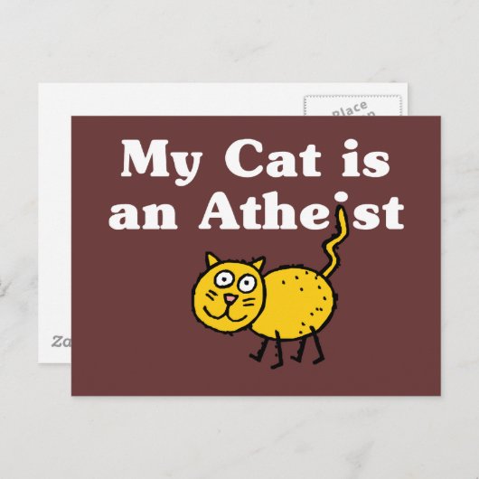 Carte Postale Mon Chat Est Un Athée (Devant / Derrière)