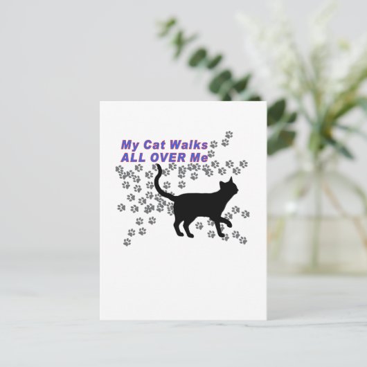 Carte Postale Mon Chat Marche Sur Moi (Debout devant)