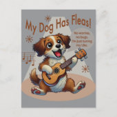 Carte Postale Mon Chien A Fleas Ukulele Tuning Chanson (Devant)