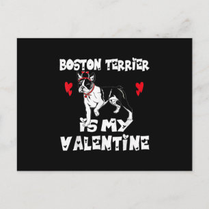 Carte Postale Mon chien Boston Terrier est mon animal de la Sain
