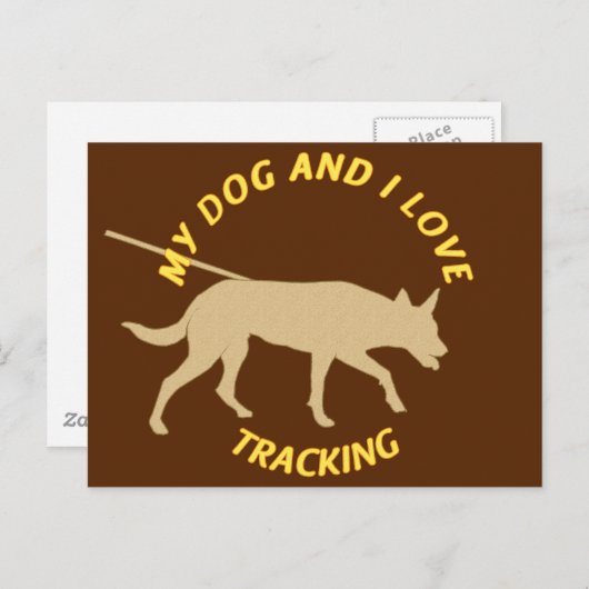 Carte Postale Mon Chien Et Moi Aimons Le Suivi (Devant / Derrière)