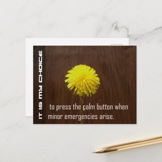 Carte Postale "Mon choix" Motivation Affirmation (Devant/Arrière en situation)