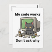 Carte Postale Mon code fonctionne Ne demandez pas pourquoi (Devant / Derrière)