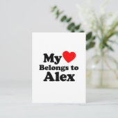 Carte Postale Mon coeur appartient à Alex (Debout devant)