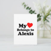 Carte Postale Mon coeur appartient à Alexis (Debout devant)