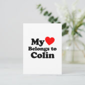 Carte Postale Mon coeur appartient à Colin (Debout devant)