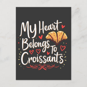 Carte Postale Mon coeur appartient à Croissant Patery Lovers
